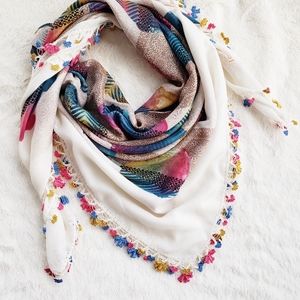 Exotic Handmade Needle Lace Scarf